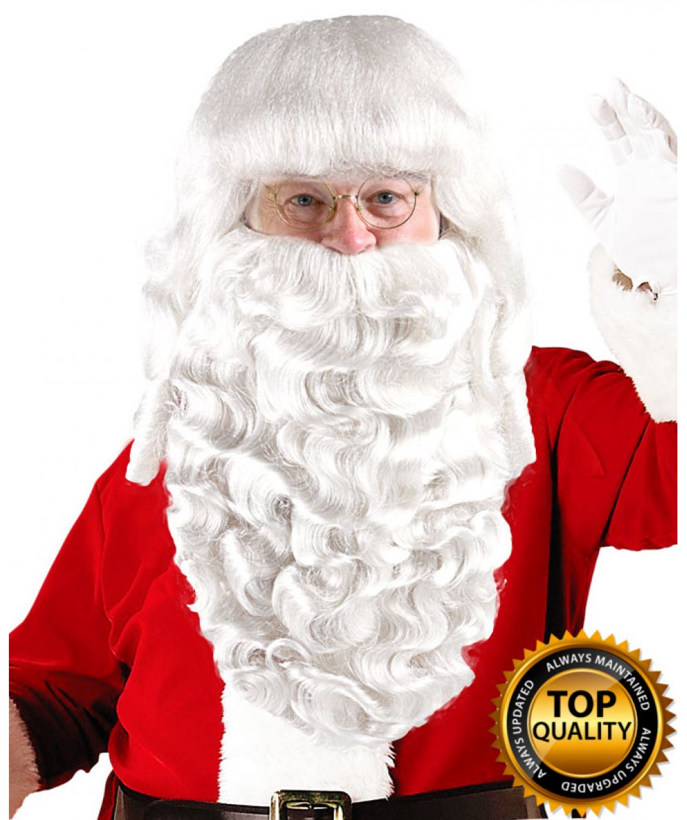 Adult Men Merry Christmas Xmas Party Deluxe Santa Claus Wig And Beard Set HX-011 