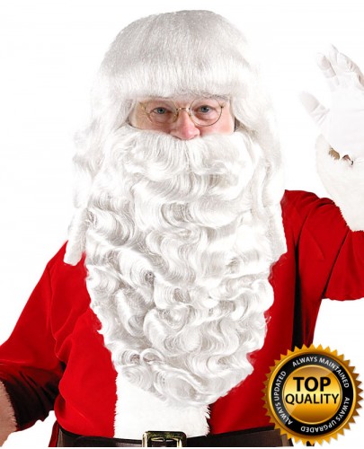 Mens Father Xmas Santa Claus Wig and Beard Set Deluxe HX-005