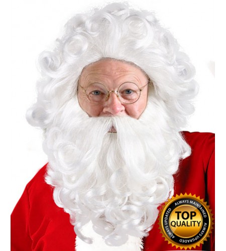 Professional Father Xmas Santa Claus Wig and Beard Set Deluxe HX-014