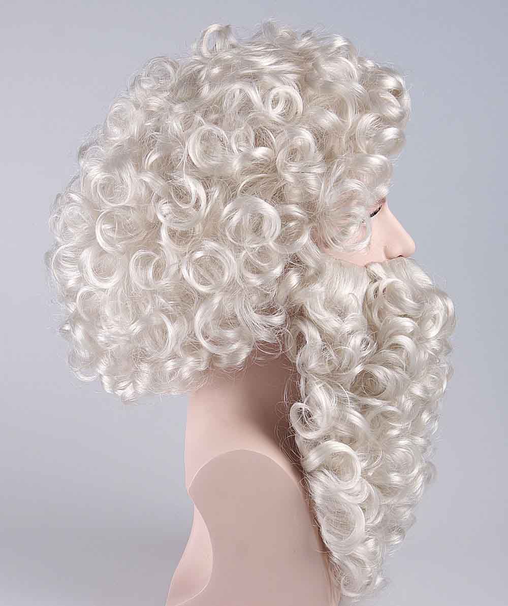 Mens Curly Santa Claus Wig and Beard Set HX-010